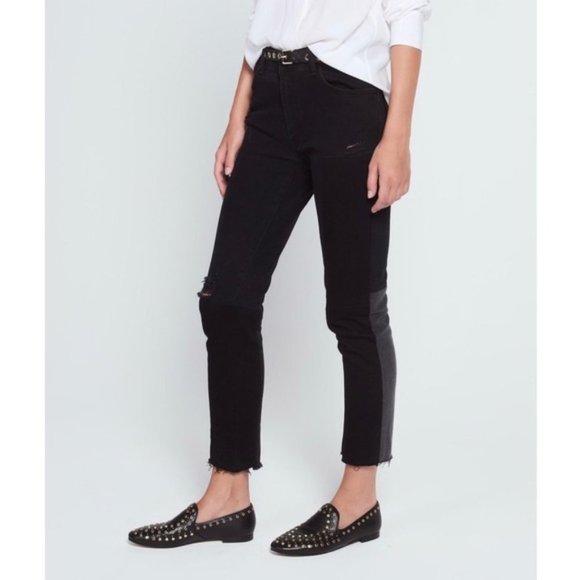 Sandro Paris Dorris Distressed Patchwork Jeans Size 36 - Picture 2 of 14